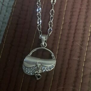Dior Silver Necklace with Handbag Pendant